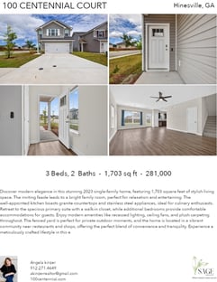 Printable PDF flyer of 100 Centennial Court. 4 Photos & Short Description