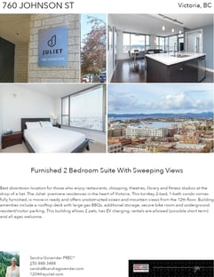 Printable PDF flyer of 760 Johnson St, 1204. 4 Photos & Short Description