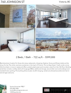Printable PDF flyer of 760 Johnson St, 1204. 4 Photos & Short Description