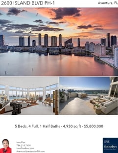 Printable PDF flyer of 2600 Island Blvd PH-1. Photos & Basic Info