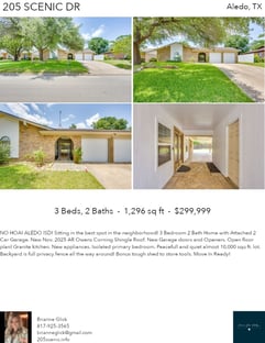 Printable PDF flyer of 205 Scenic Dr. 4 Photos & Short Description