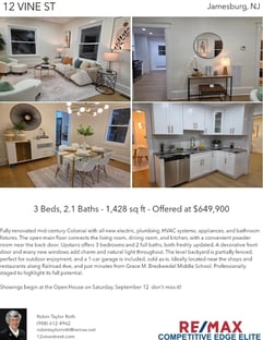 Printable PDF flyer of 12 Vine St. 4 Photos & Short Description