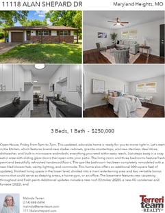 Printable PDF flyer of 11118 Alan Shepard Dr. 4 Photos & Short Description