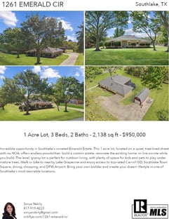 Printable PDF flyer of 1261 Emerald CIR. 4 Photos & Short Description