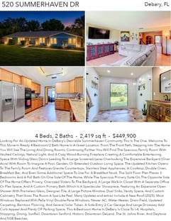 Printable PDF flyer of 520 Summerhaven Dr. 4 Photos & Short Description