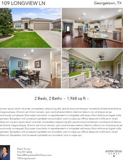 Printable PDF flyer of 109 Longview Ln. 4 Photos & Short Description