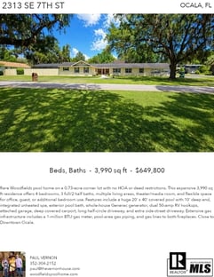 Printable PDF flyer of 2313 SE 7TH ST. Main Photo & Short Description