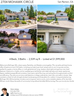 Printable PDF flyer of 2704 Mohawk Circle. 4 Photos & Short Description