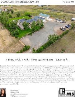 Printable PDF flyer of 7925 Green Meadow Dr. Main Photo & Short Description