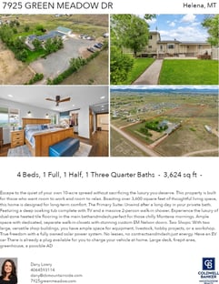Printable PDF flyer of 7925 Green Meadow Dr. 4 Photos & Short Description