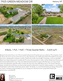 Printable PDF flyer of 7925 Green Meadow Dr. 4 Photos & Short Description