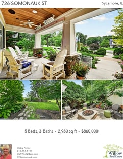 Printable PDF flyer of 726 Somonauk St. Photos & Basic Info